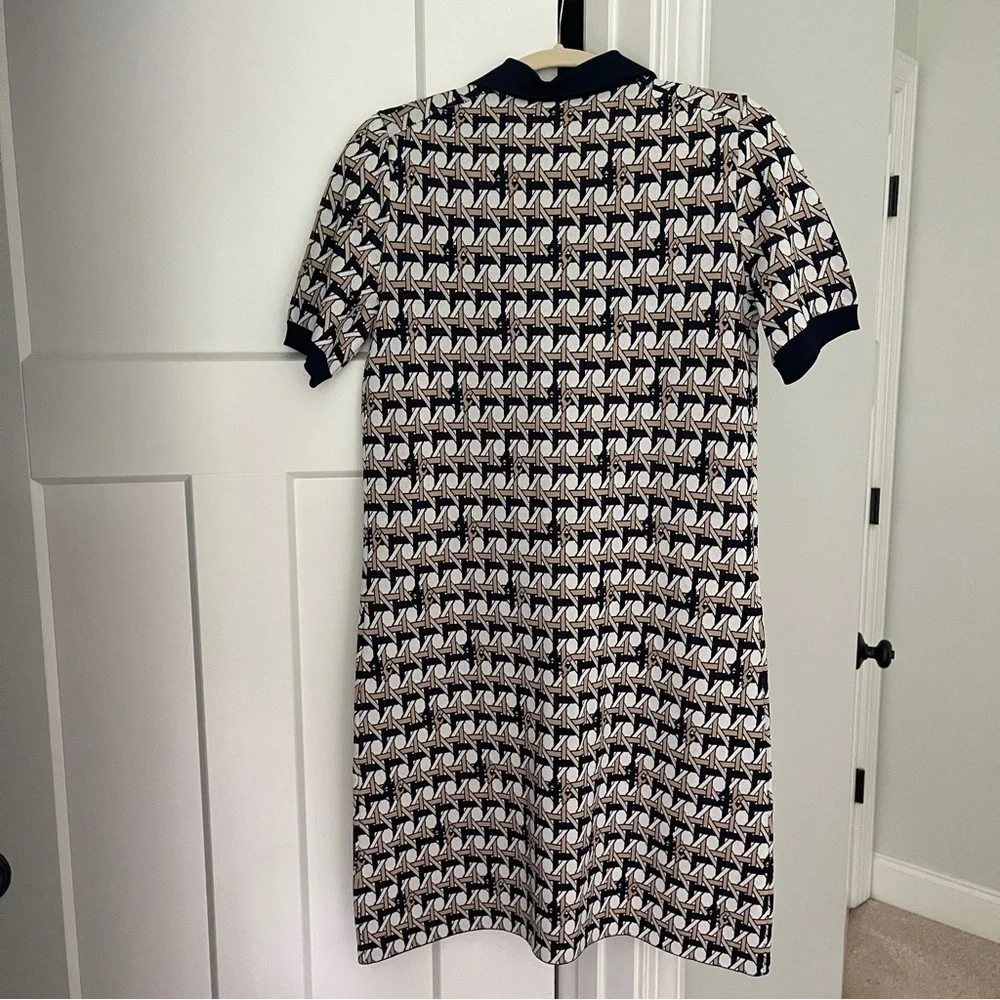 Tory Burch Basketweave Polo Mini dress zip front‎ collar